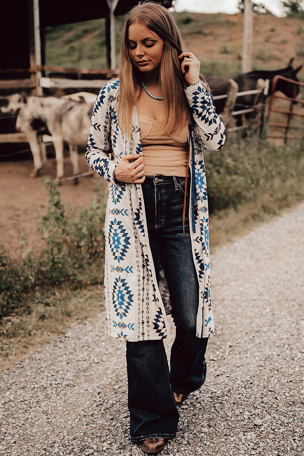 Desert Muse Aztec Longline Cardigan