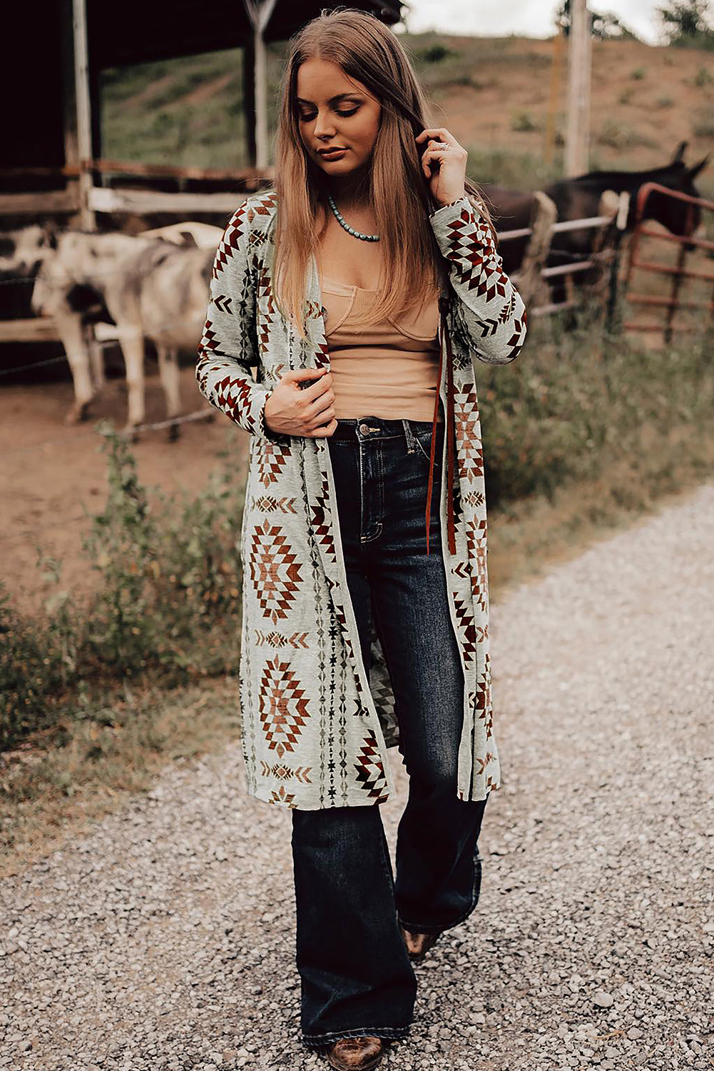 Desert Muse Aztec Longline Cardigan