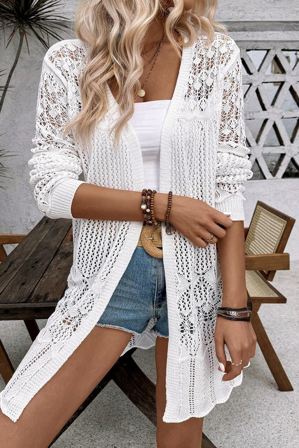 Seabreeze Crochet Cardigan – Lightweight Coastal Open Knit