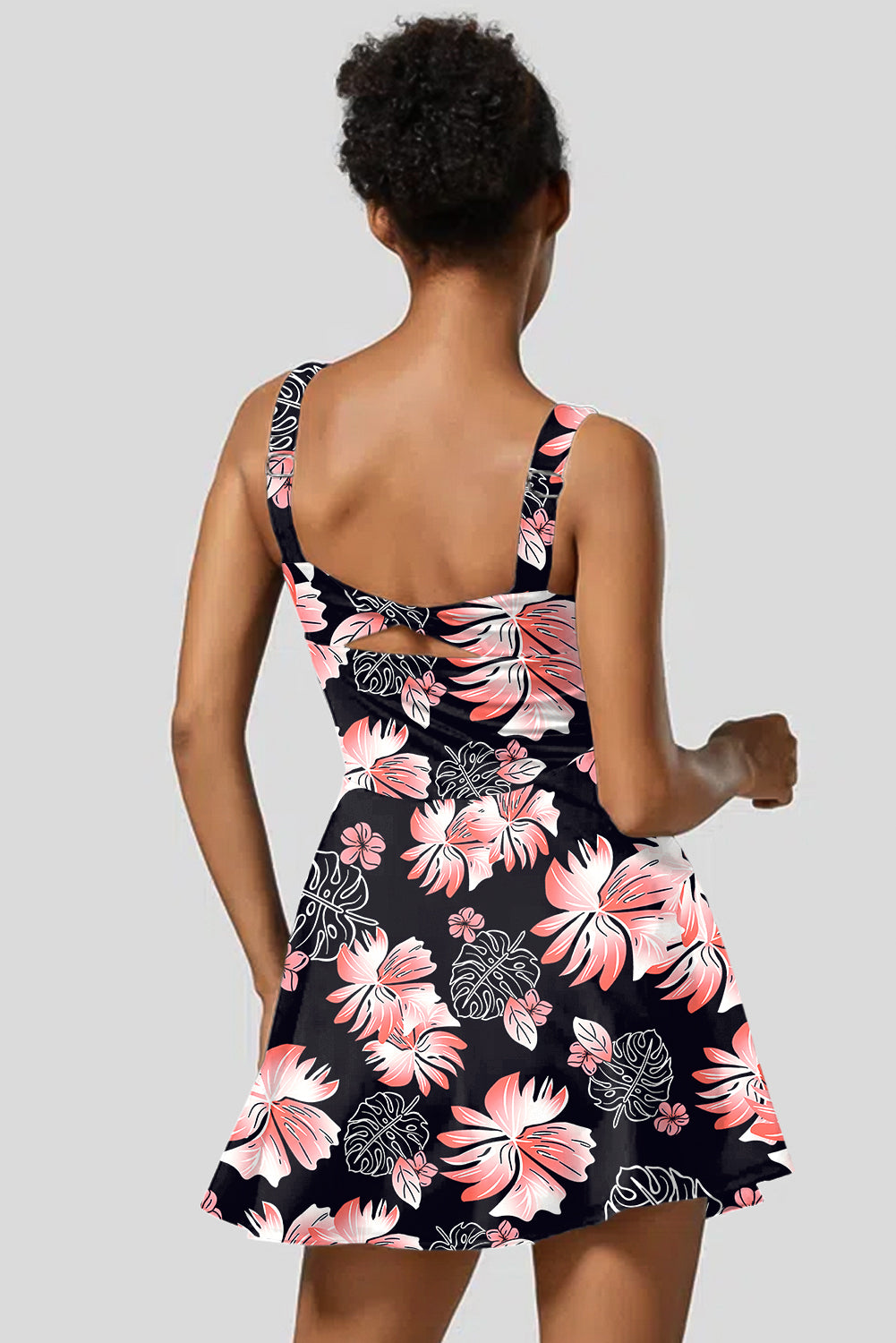 Twist of Bloom Floral Swim Dress