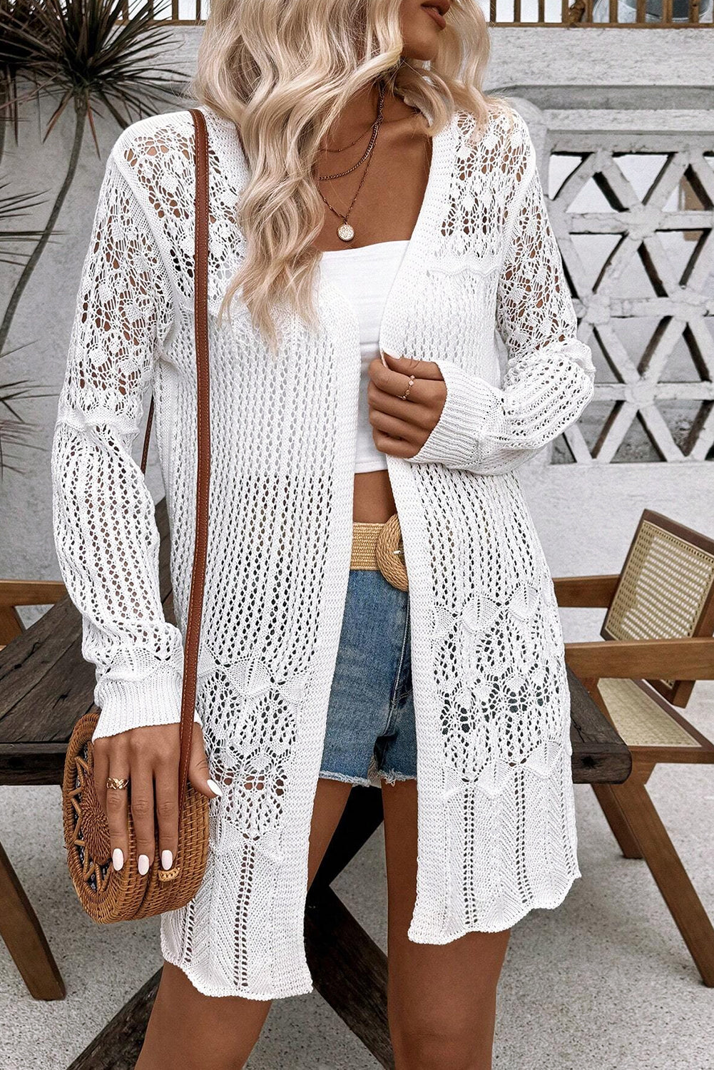 Seabreeze Crochet Cardigan – Lightweight Coastal Open Knit