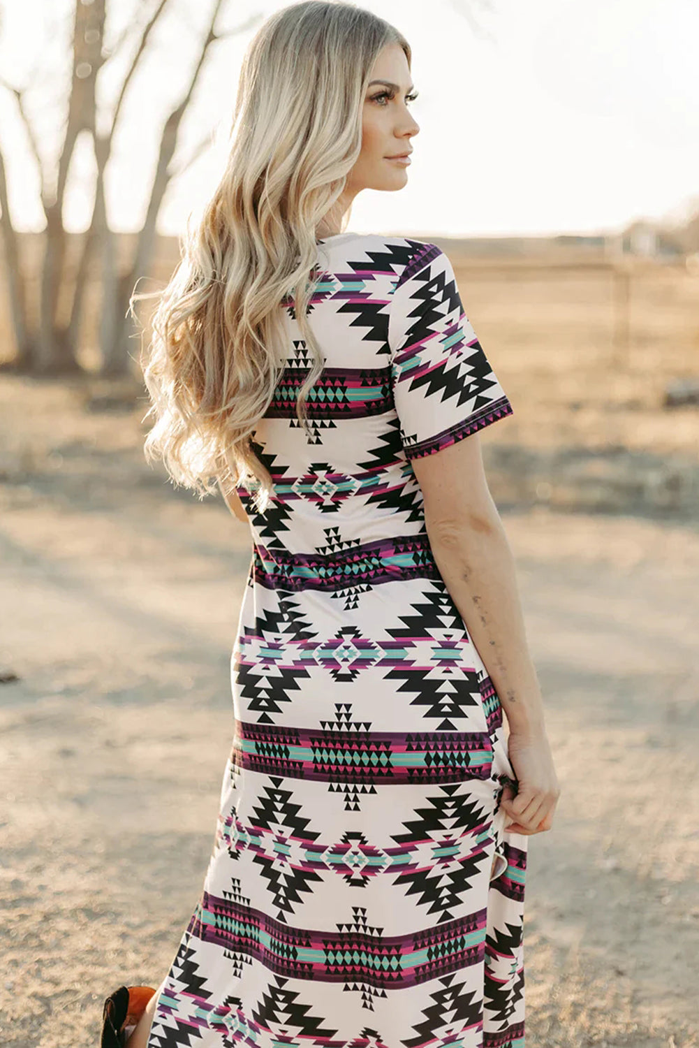 The Desert Dreamer Aztec Tee Dress