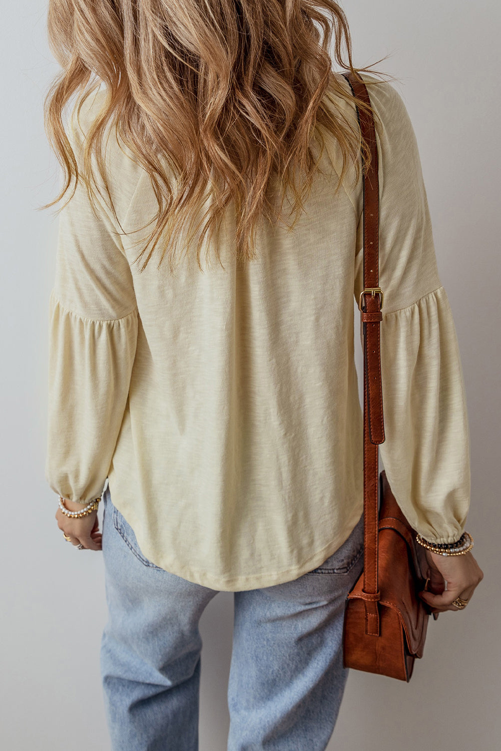 Desert Bloom Blouse – Apricot Paisley Embroidered V-Neck Top