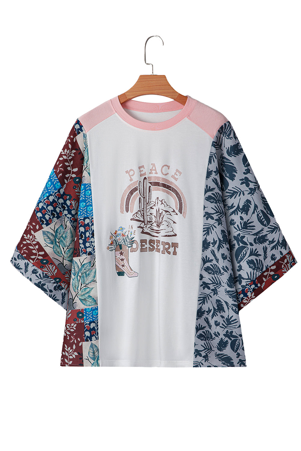 Desert Spirit Patchwork Sleeve Top