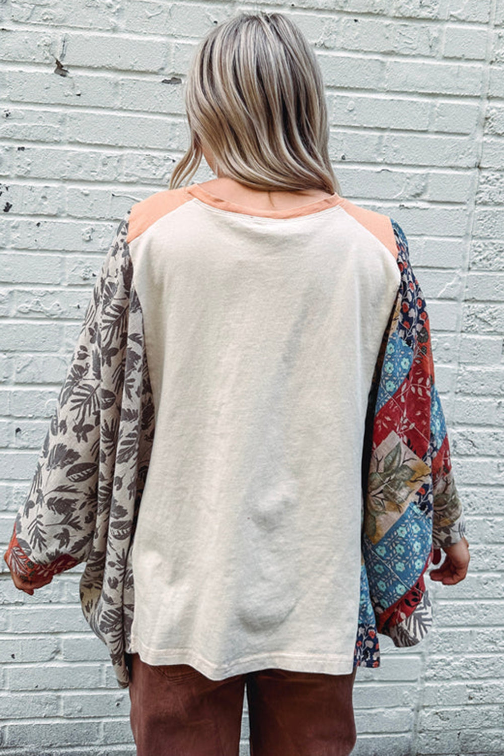 Desert Spirit Patchwork Sleeve Top