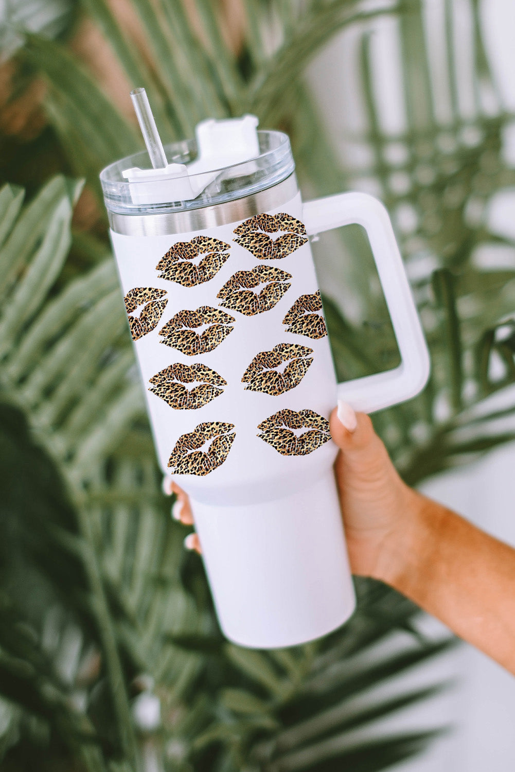 Leopard Kisses 40oz Stainless Steel Tumbler with Straw