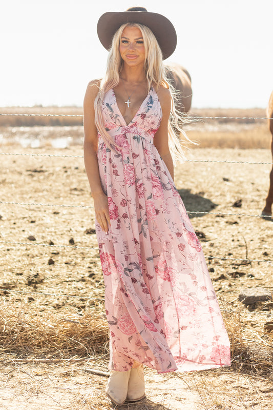 The Blush Bloom Backless Maxi Dress