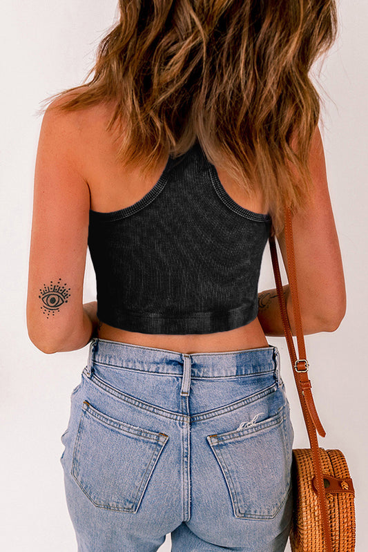 Midnight Mineral Racerback Crop