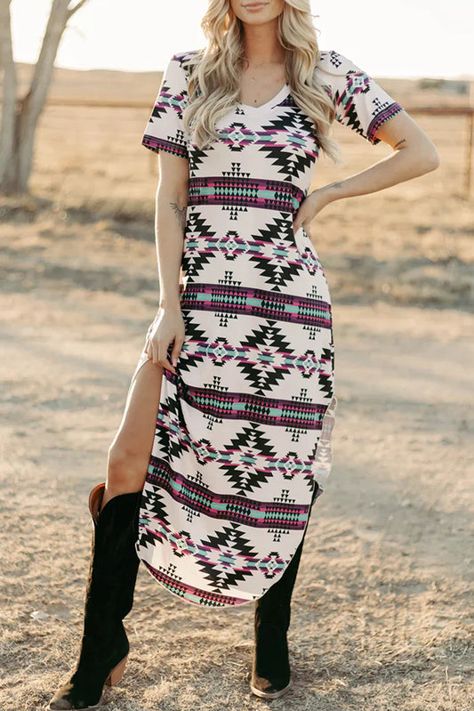 The Desert Dreamer Aztec Tee Dress