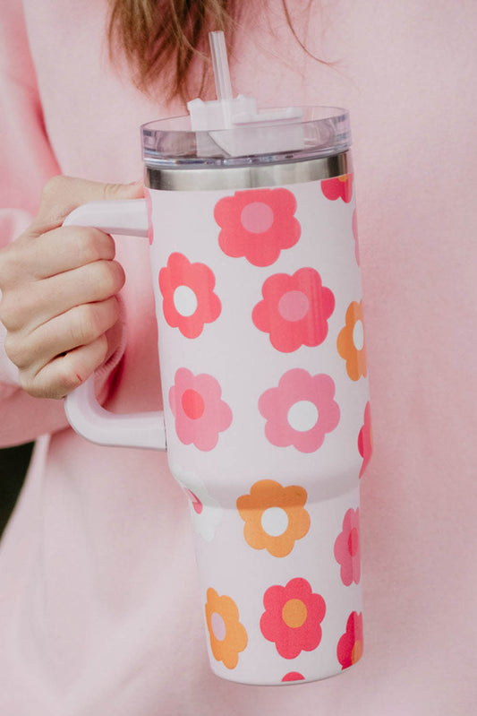 Blossom Bloom Tumbler – 40oz Floral Stainless Steel Cup with Handle