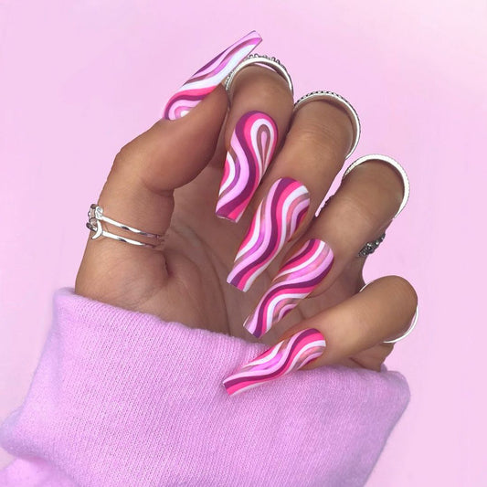 Pink Swirl Dream Press-On Nails