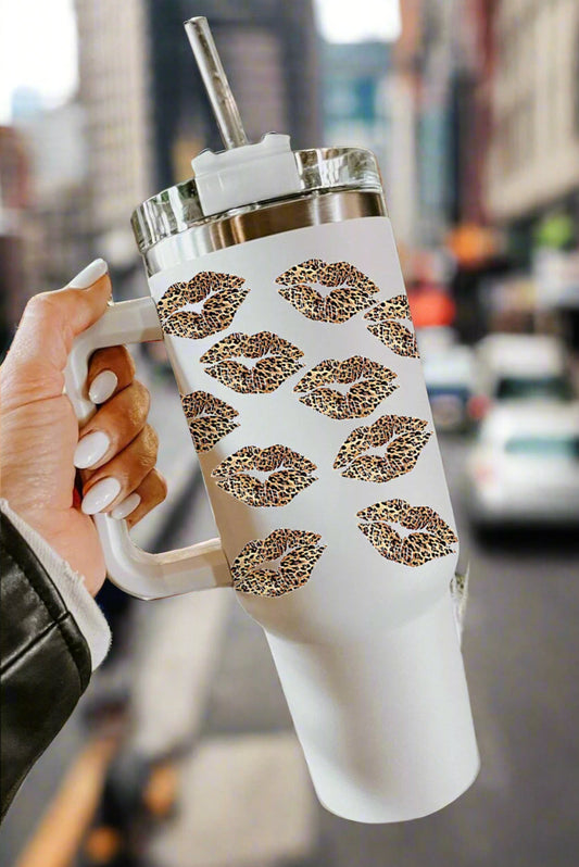 Leopard Kisses 40oz Stainless Steel Tumbler with Straw