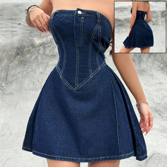 Blue Crush Strapless Denim Bodycon Dress