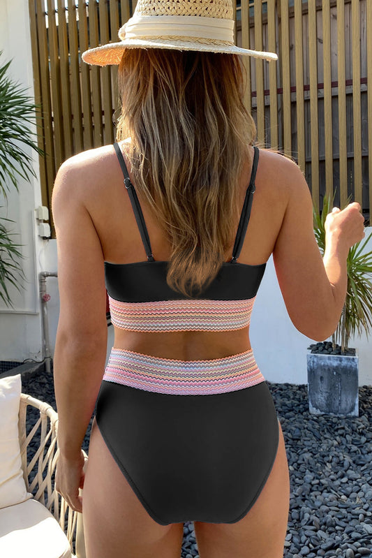 Sunkissed Stripes High Waist Bikini Set