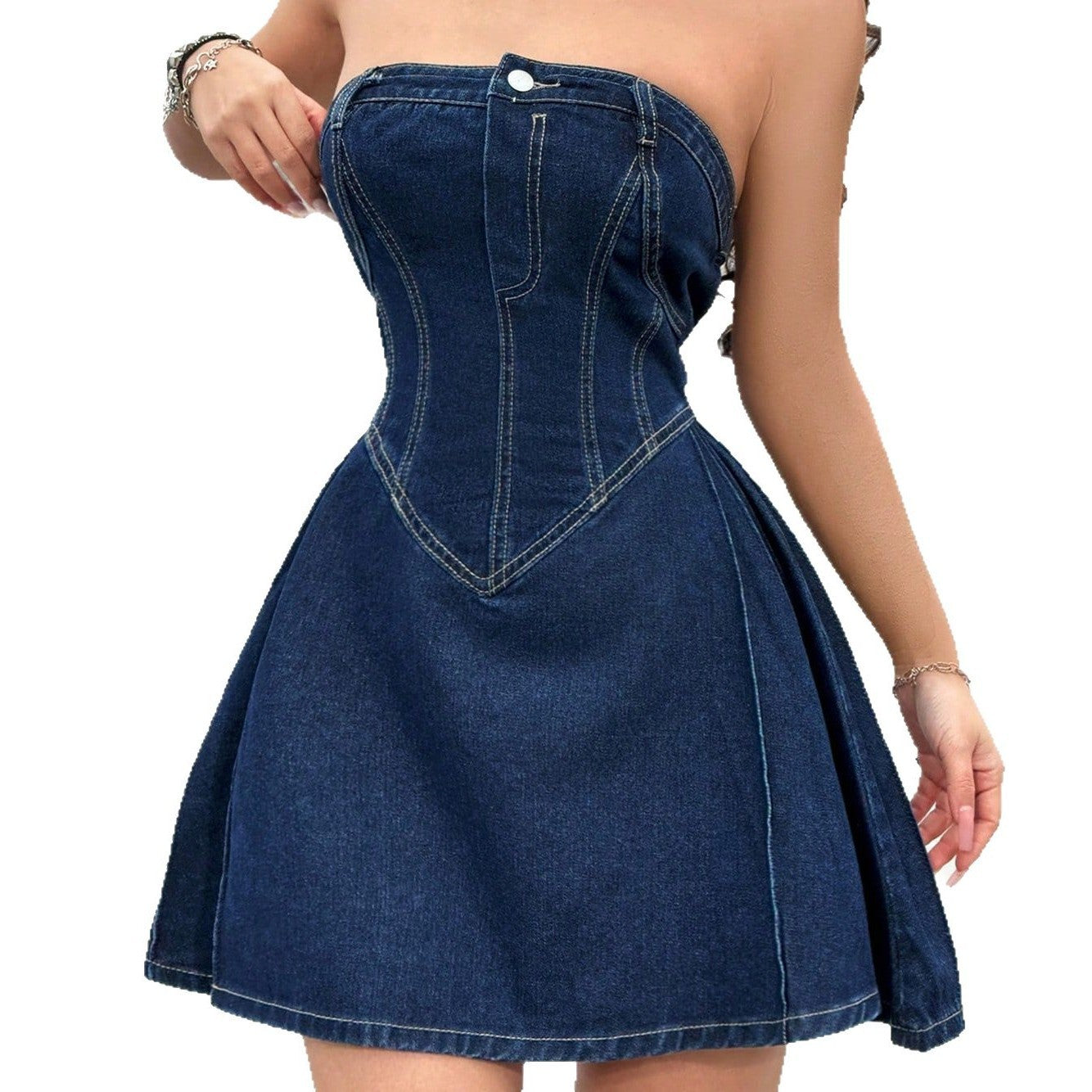 Blue Crush Strapless Denim Bodycon Dress