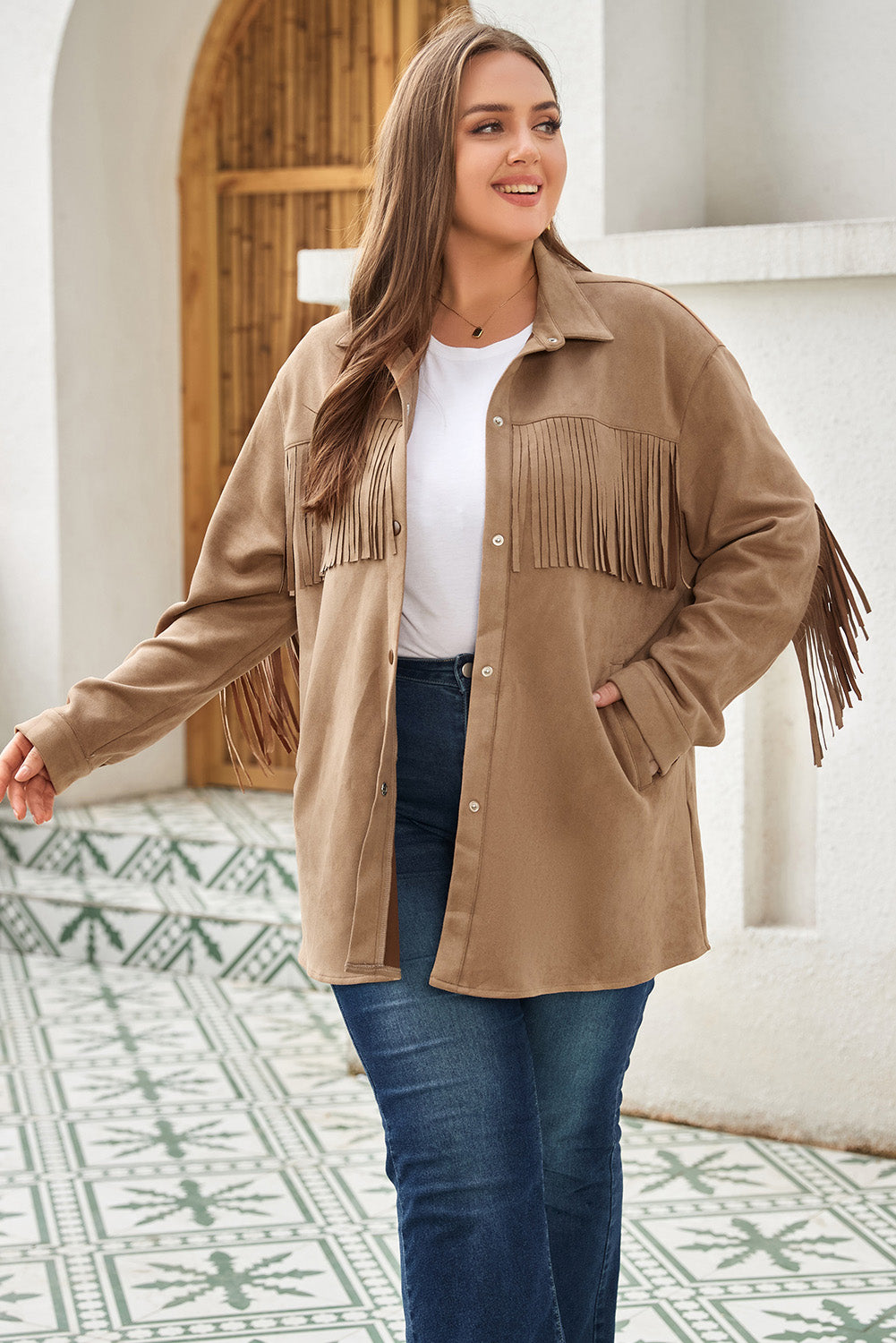 Desert Dancer Plus Suede Shacket