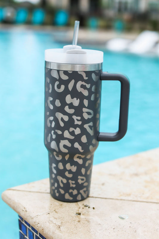Wild Hydration Tumbler – 40oz Stainless Steel in Gray Leopard