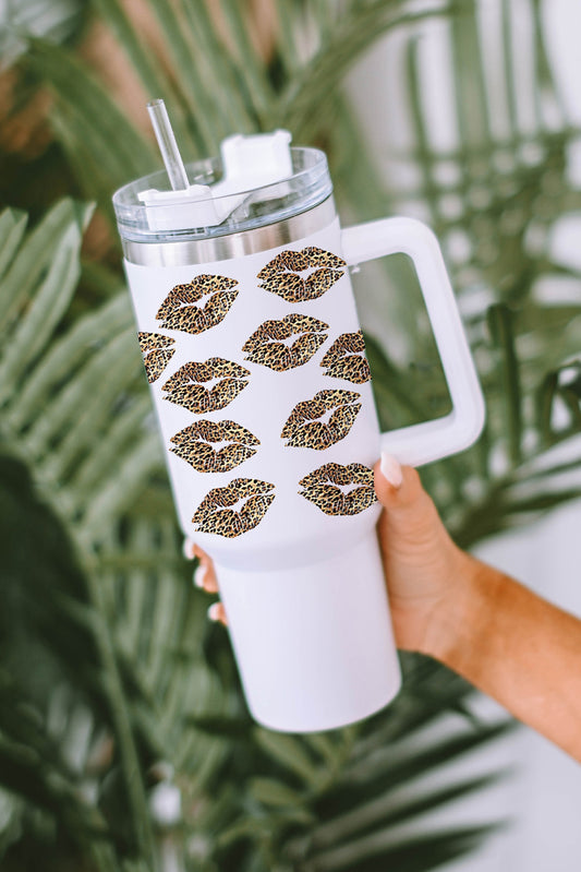 Leopard Kisses 40oz Stainless Steel Tumbler with Straw