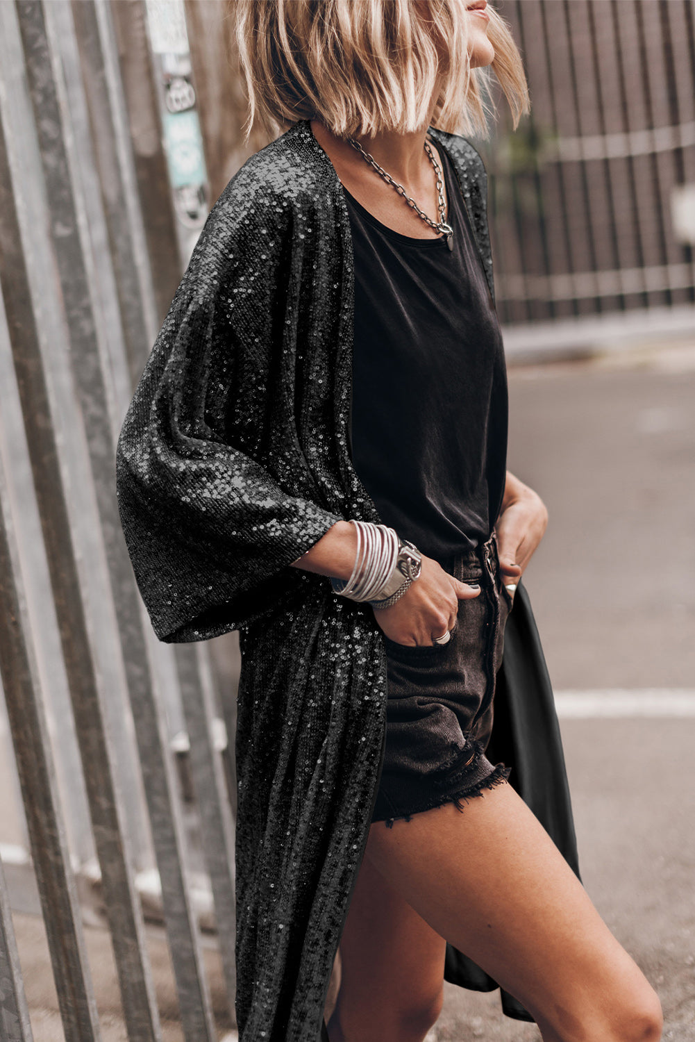 Desert Stardust Sequin Duster Kimono