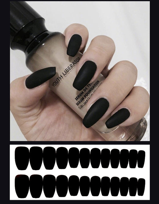 Velvet Touch Frosted Coffin Press-On Nails