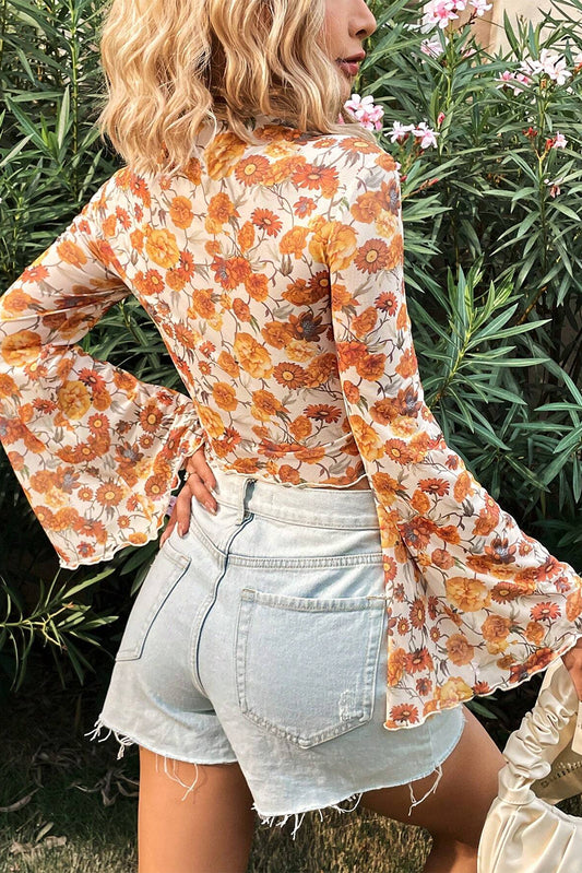 Clementine Bloom Scallop Blouse