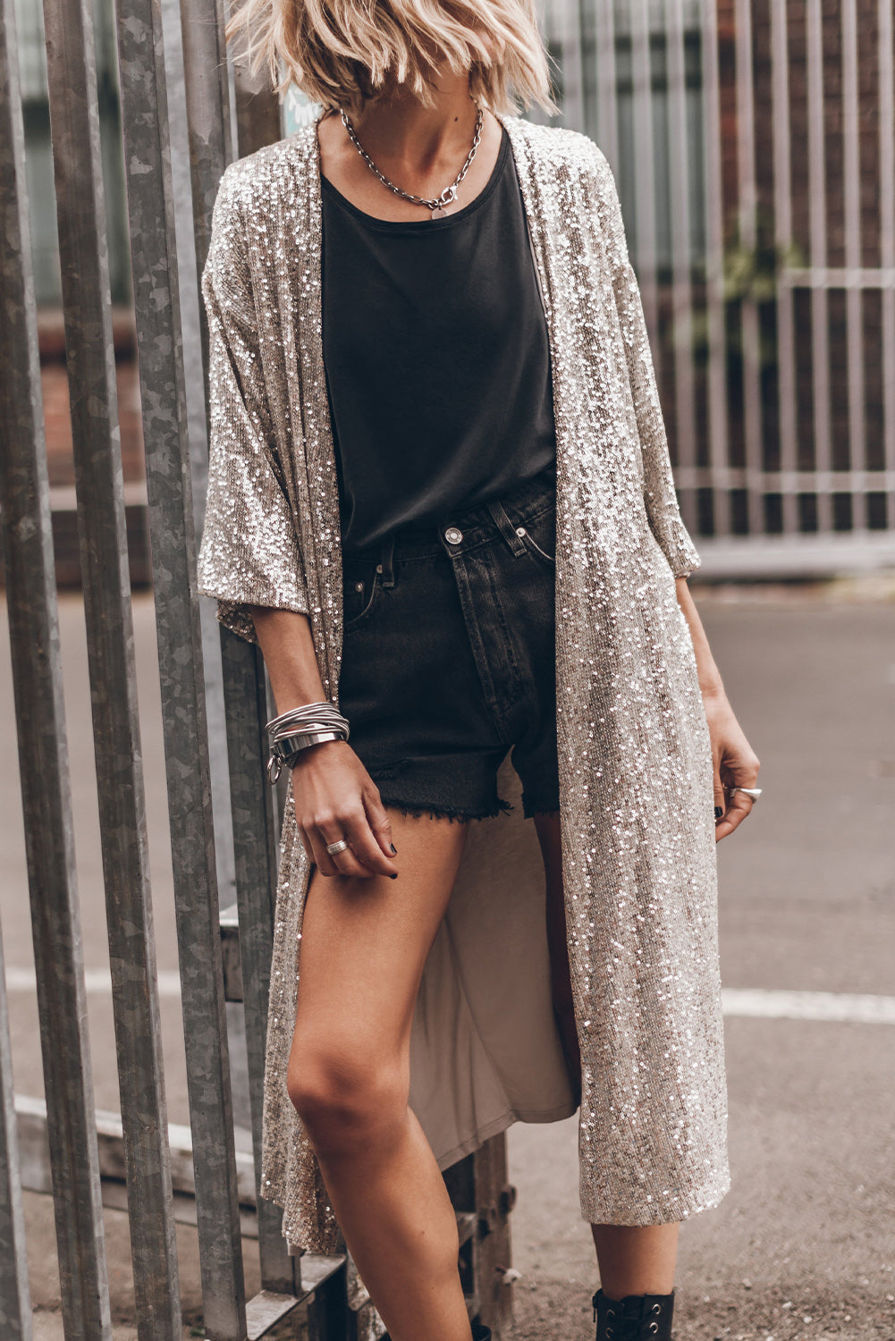 Desert Stardust Sequin Duster Kimono